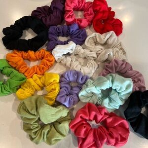 Giant bundle of small fabric scrunchies